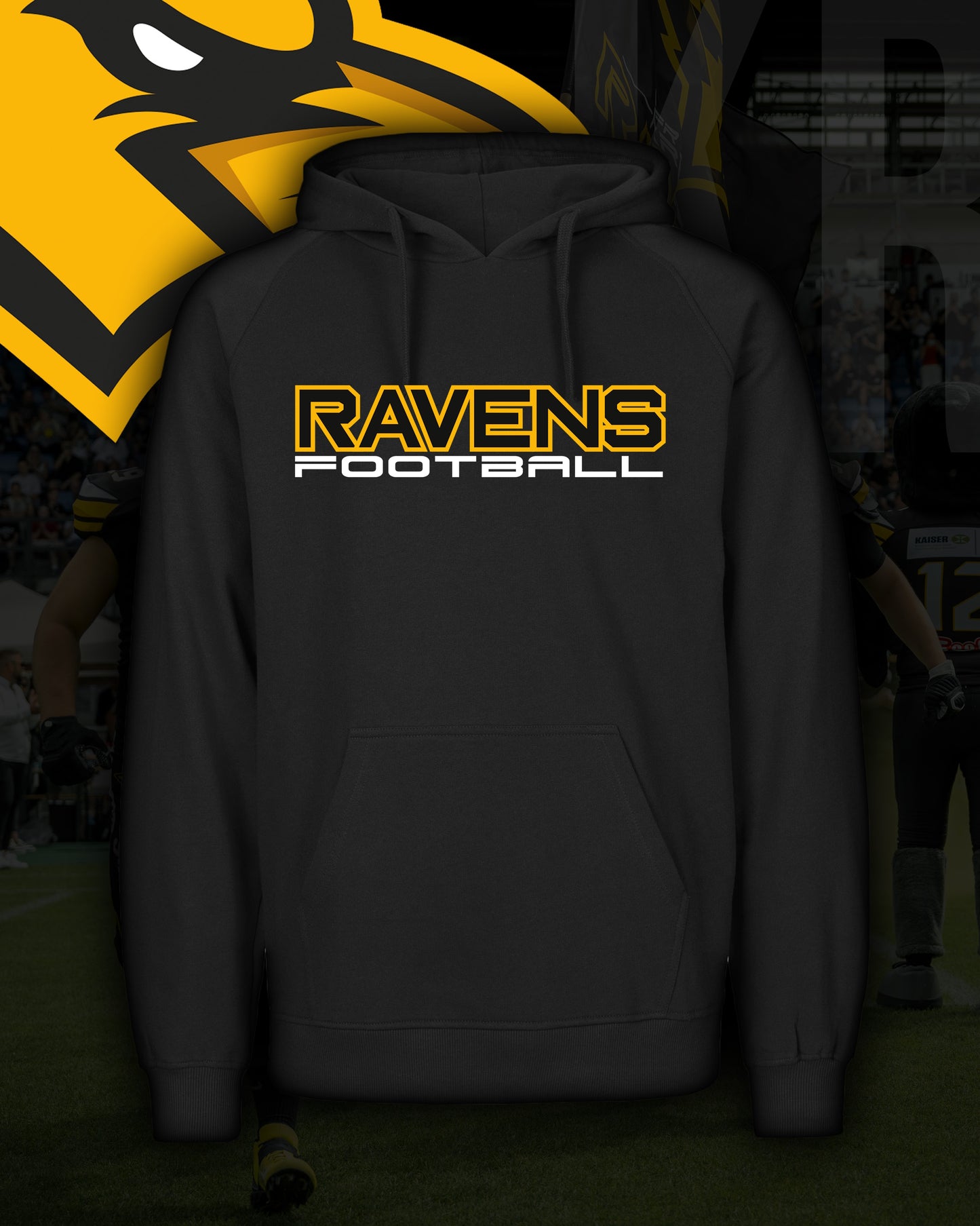 Hoodie Ravens Football Gold
