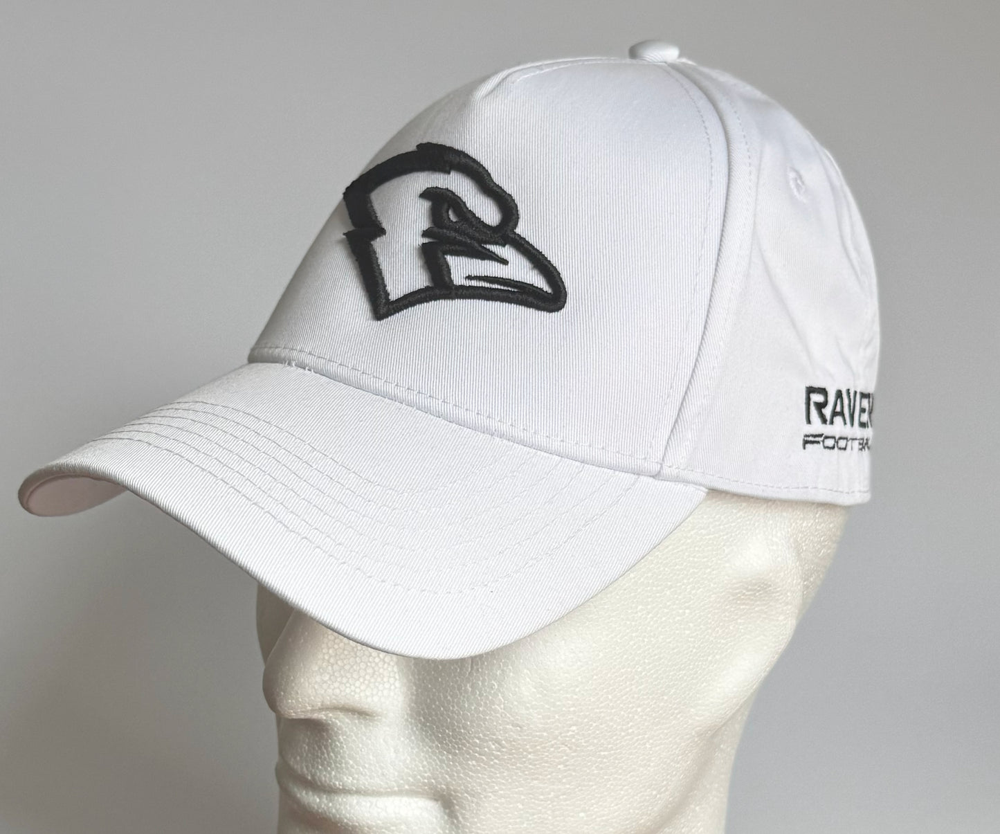 Cap 3D Stick Ravens Kopf Weiß Schwarz