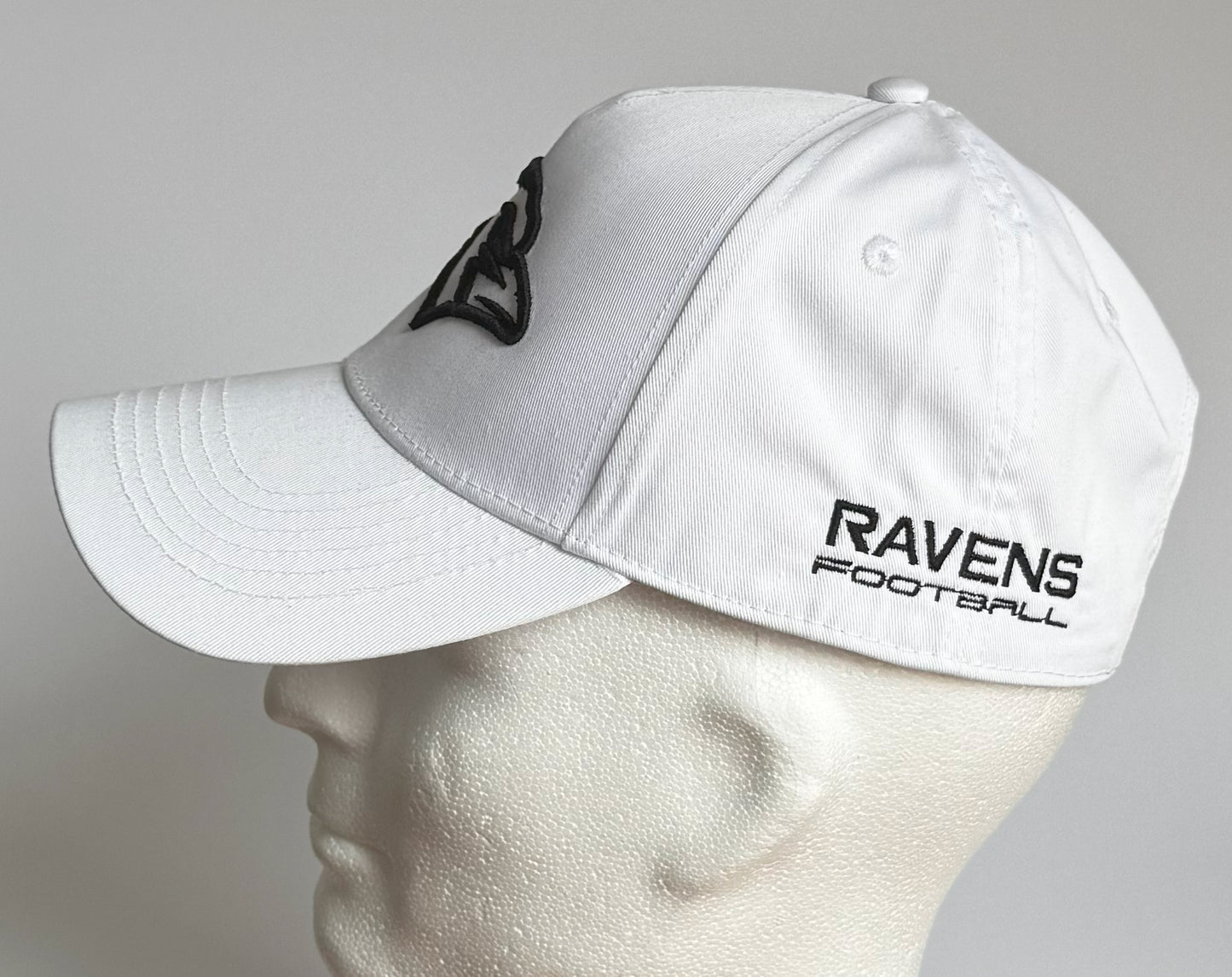 Cap 3D Stick Ravens Kopf Weiß Schwarz